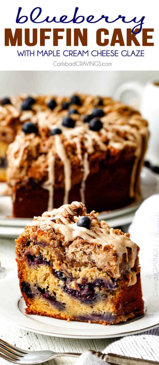 Blueberry Muffin Cake with Maple Cream Cheese Glaze 