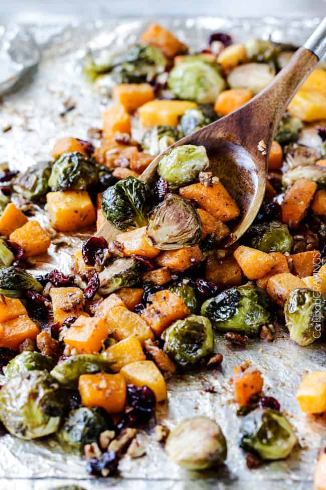 Roasted Maple Dijon Brussels Sprouts and Butternut Squash with ...